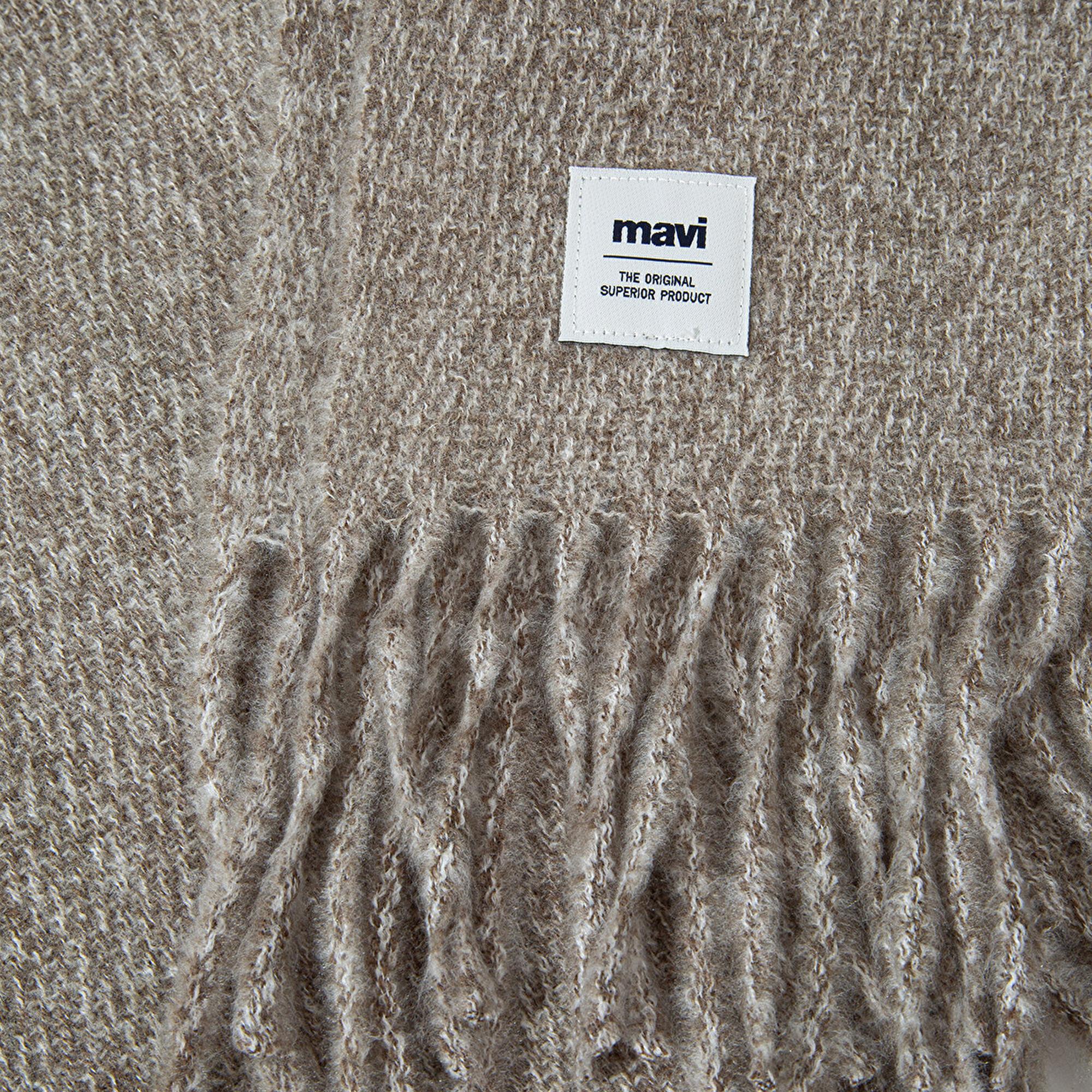 Mavi Püsküllü Haki Atkı 198940-71769