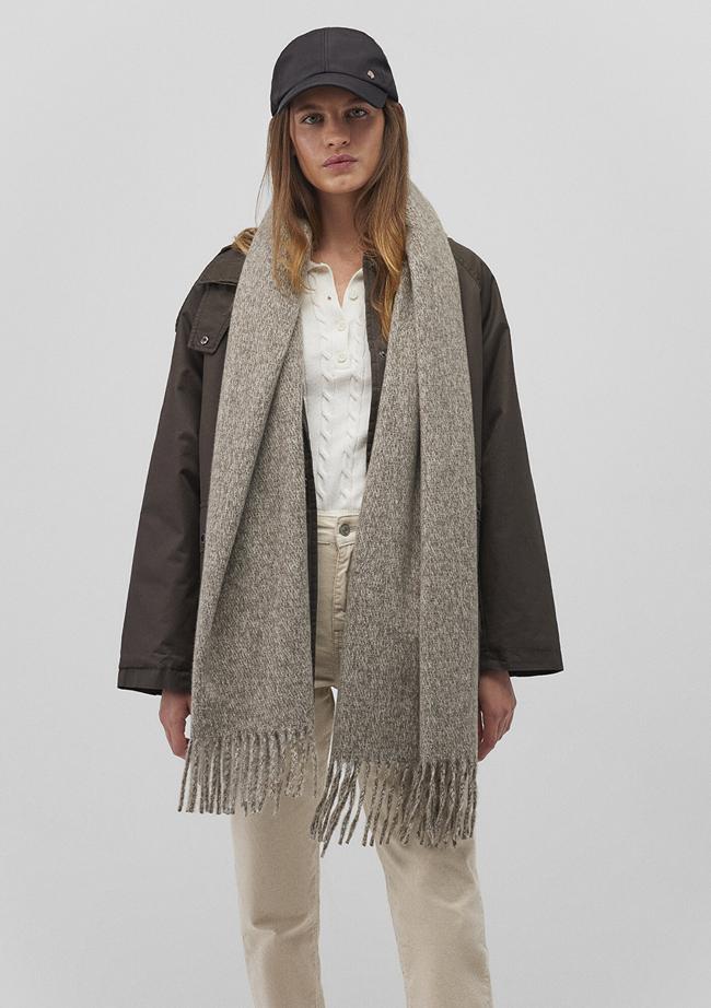  Mavi Püsküllü Haki Atkı 198940-71769