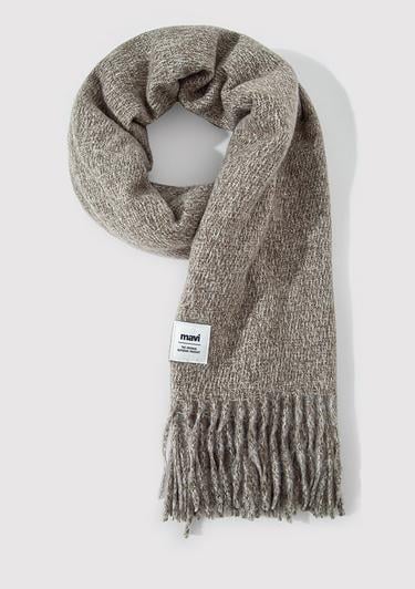  Mavi Püsküllü Haki Atkı 198940-71769