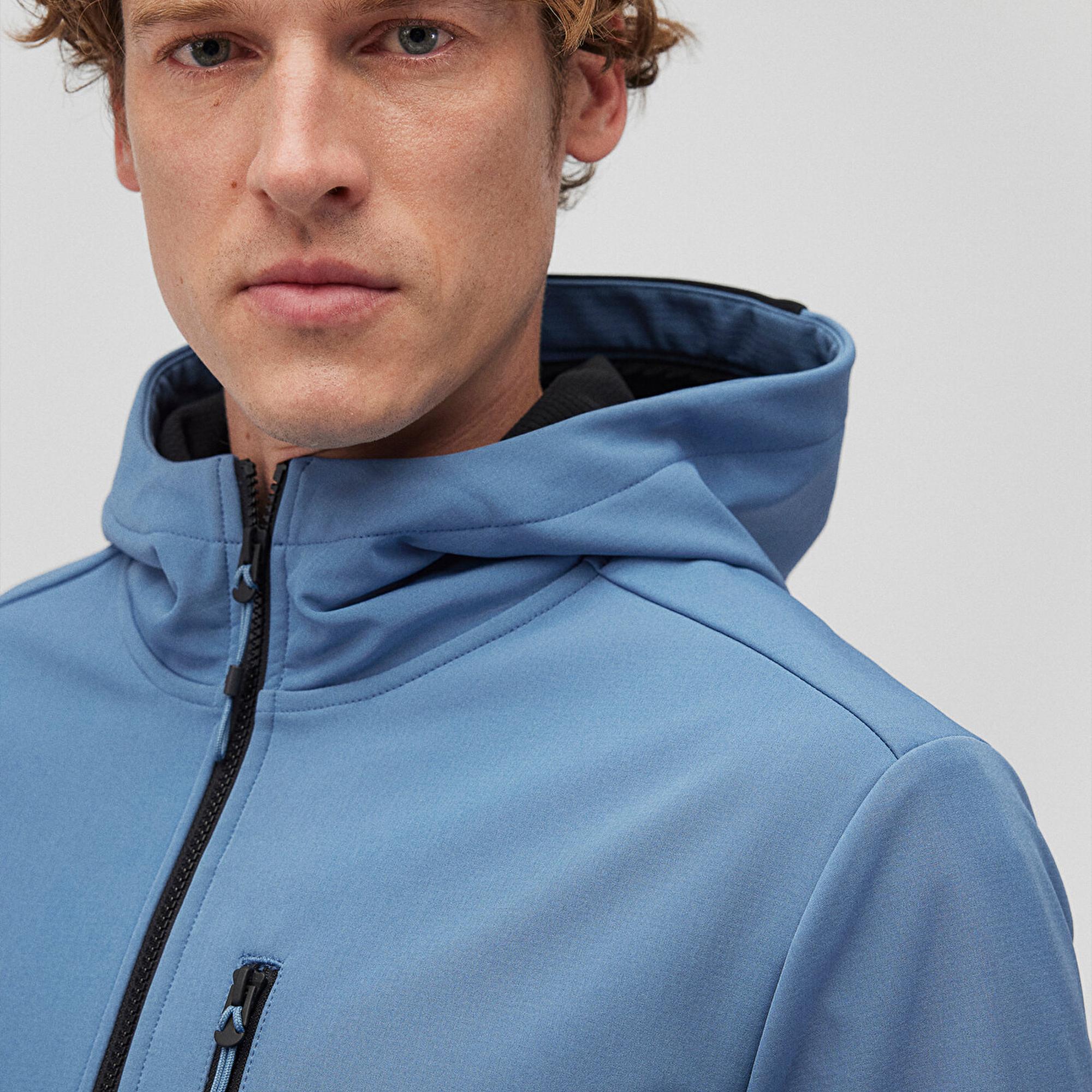 Mavi Kapüşonlu Mavi Ceket Slim Fit / Dar Kesim 0110351-70744