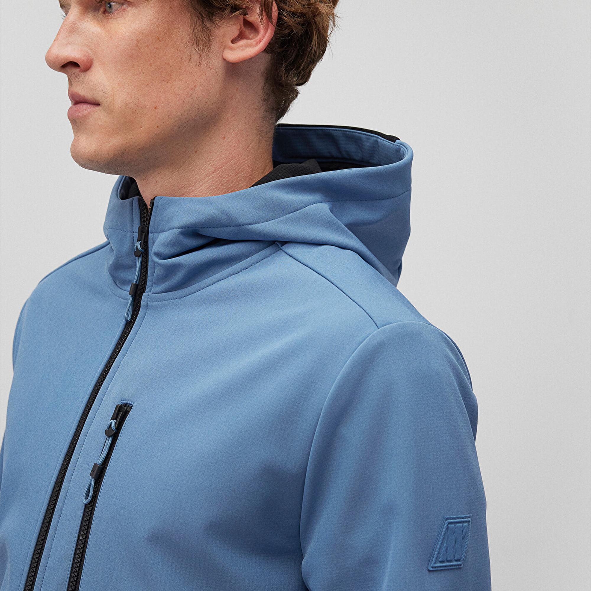 Mavi Kapüşonlu Mavi Ceket Slim Fit / Dar Kesim 0110351-70744