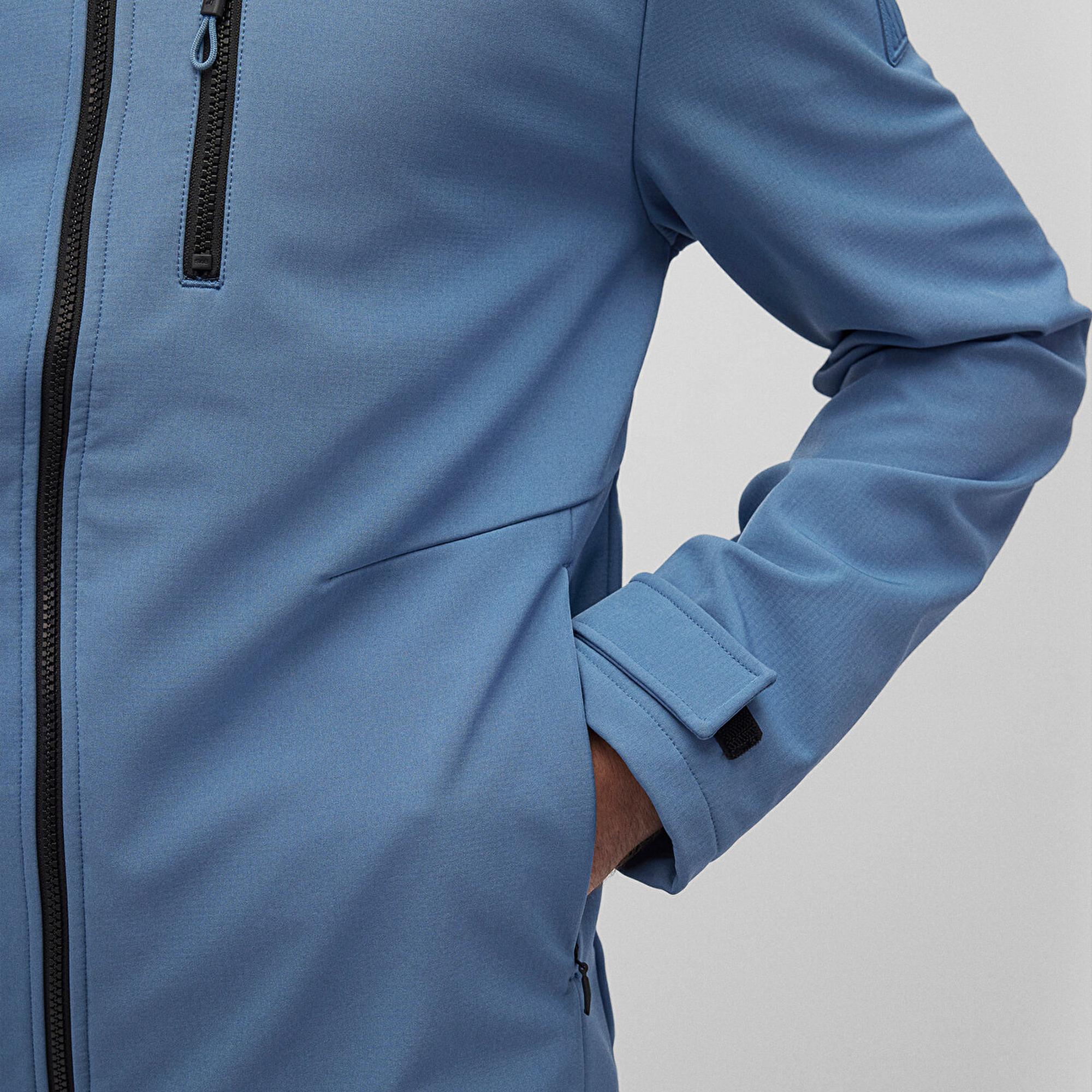 Mavi Kapüşonlu Mavi Ceket Slim Fit / Dar Kesim 0110351-70744