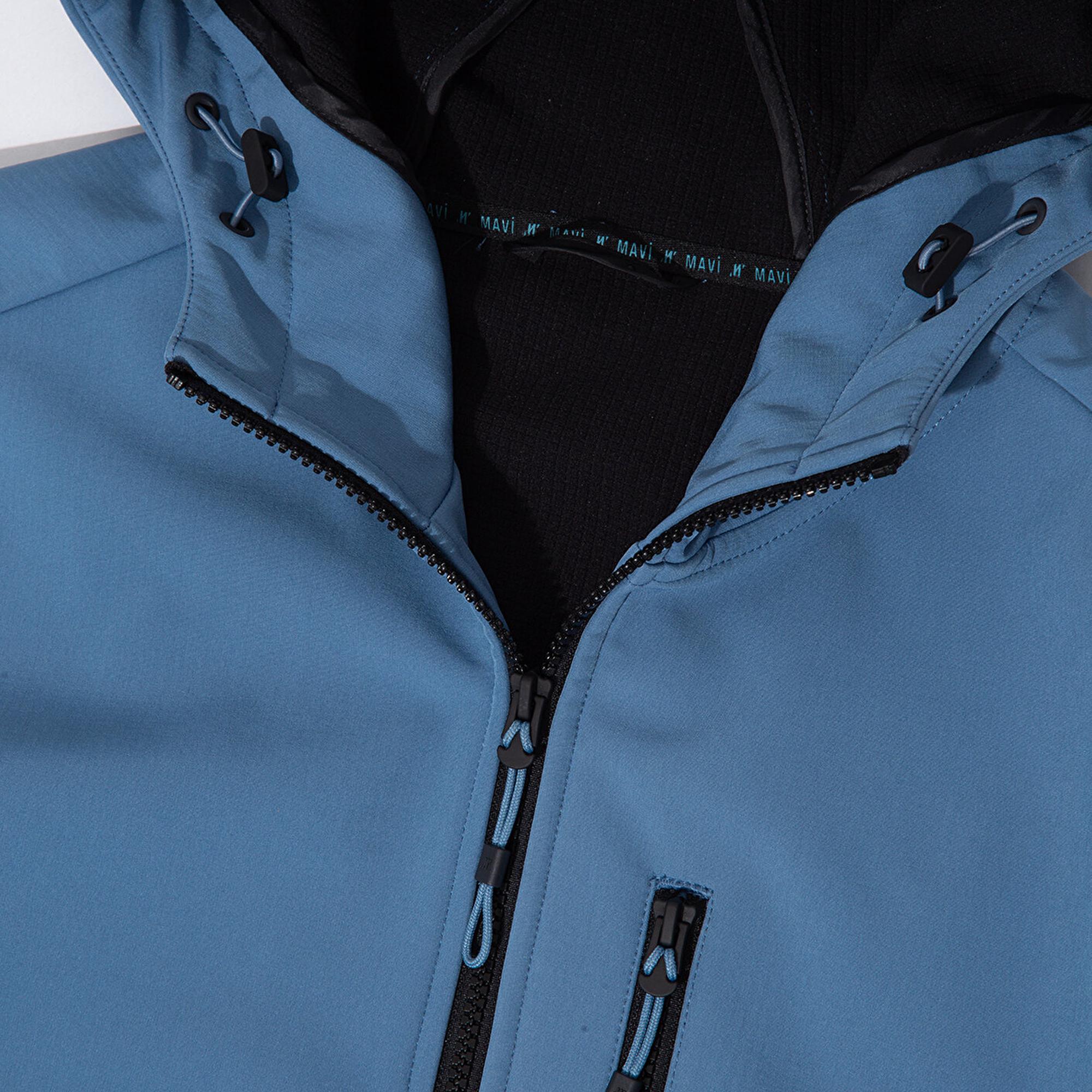 Mavi Kapüşonlu Mavi Ceket Slim Fit / Dar Kesim 0110351-70744