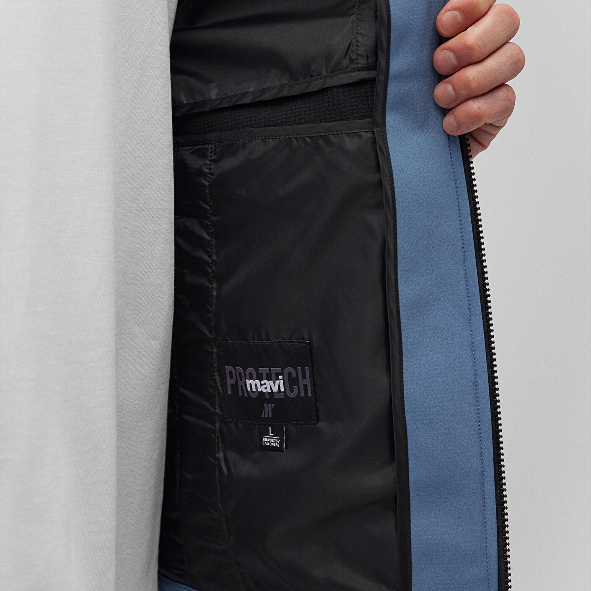 Mavi Kapüşonlu Mavi Ceket Slim Fit / Dar Kesim 0110351-70744