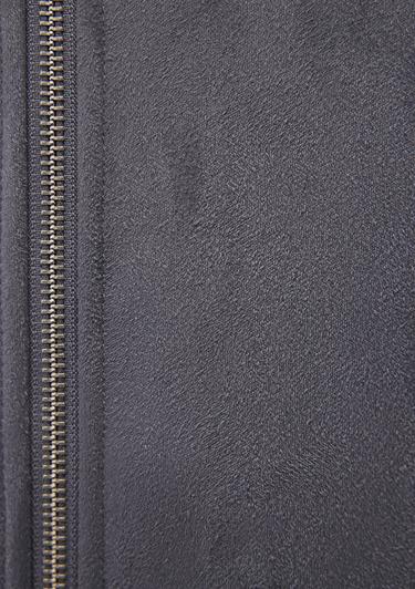  Mavi Suni Kürk Detaylı Gri Suni Süet Ceket Regular Fit / Normal Kesim 0110450-80776