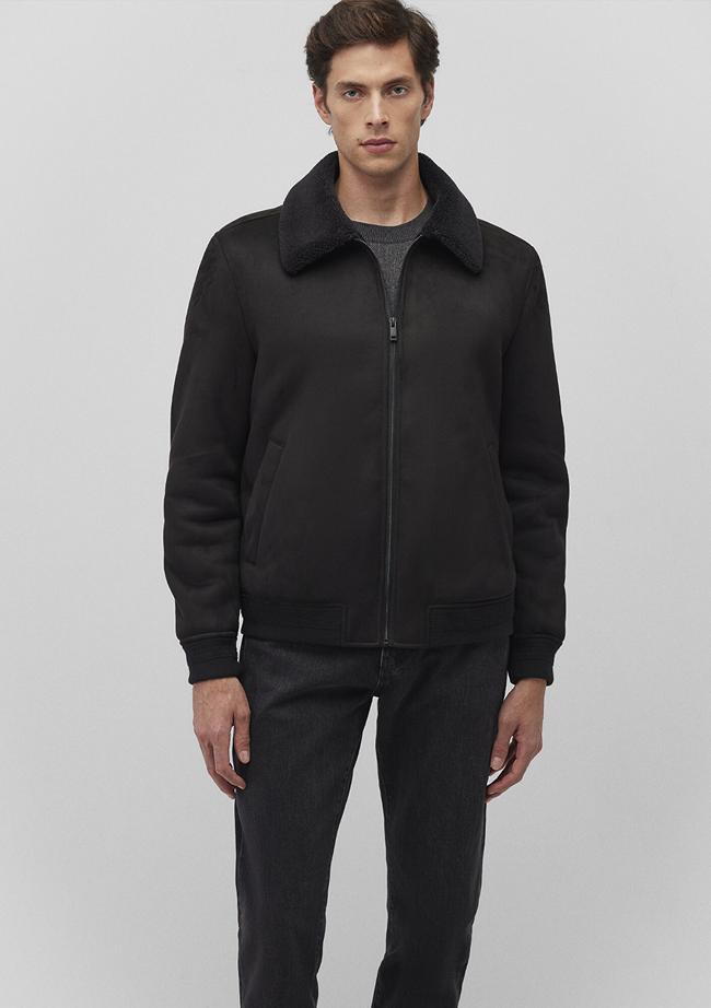  Mavi Siyah Suni Deri Ceket Regular Fit / Normal Kesim 0110450-900