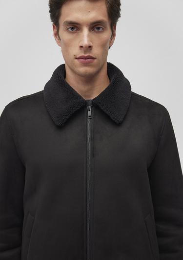  Mavi Siyah Suni Deri Ceket Regular Fit / Normal Kesim 0110450-900