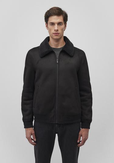  Mavi Siyah Suni Deri Ceket Regular Fit / Normal Kesim 0110450-900