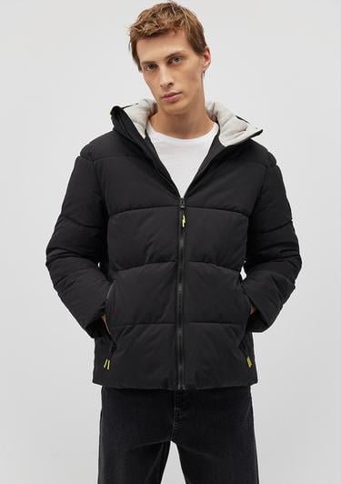  Mavi Kapüşonlu Siyah Şişme Mont 0110211-900