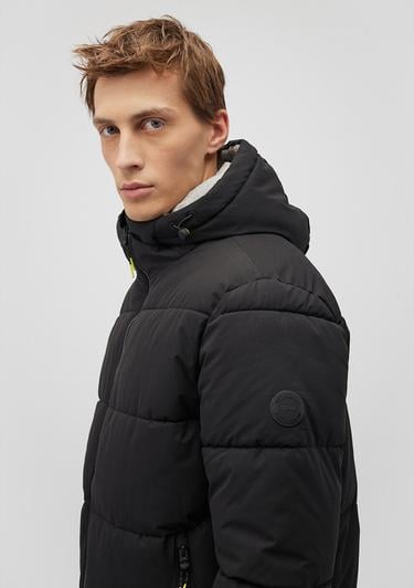  Mavi Kapüşonlu Siyah Şişme Mont 0110211-900