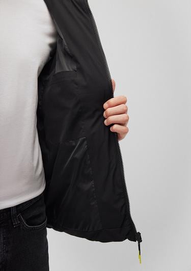  Mavi Kapüşonlu Siyah Şişme Mont 0110211-900