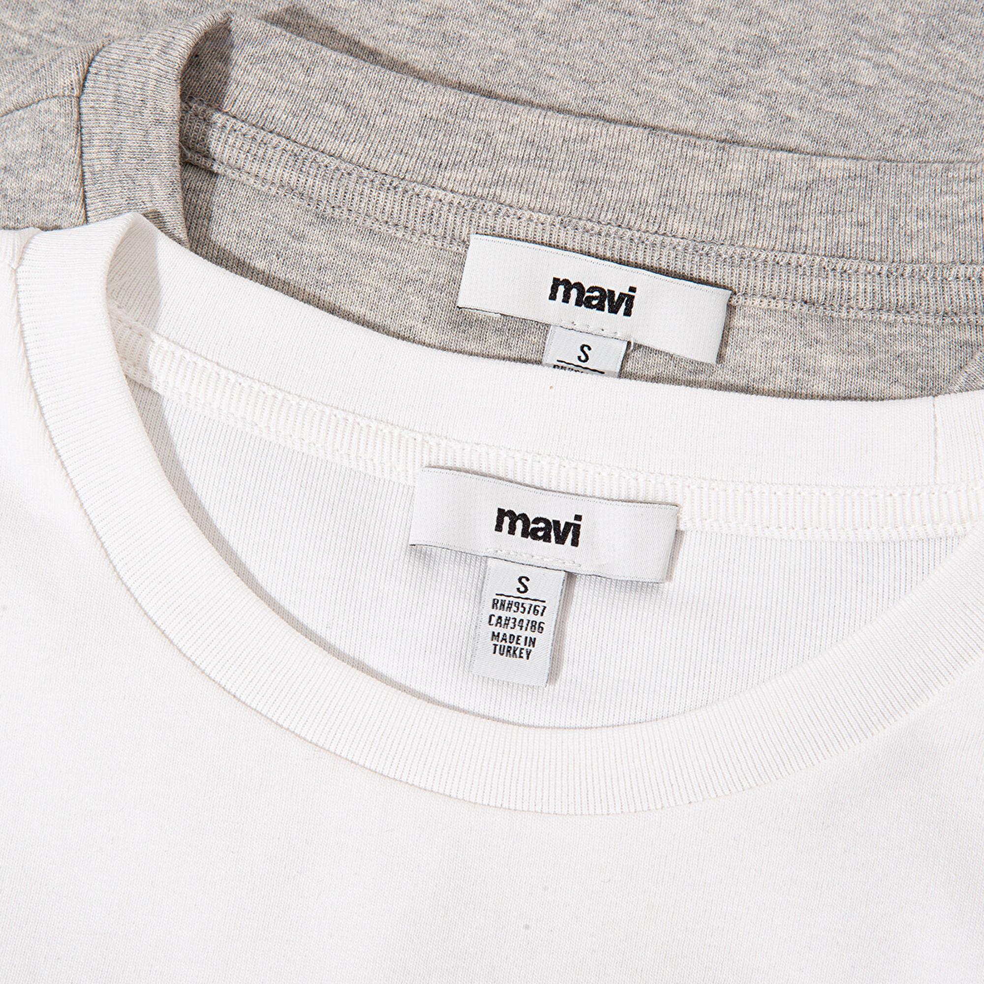 Mavi 2li Uzun Kollu Crop Basic Tişört Crop / Kısa Kesim 1613021-88467