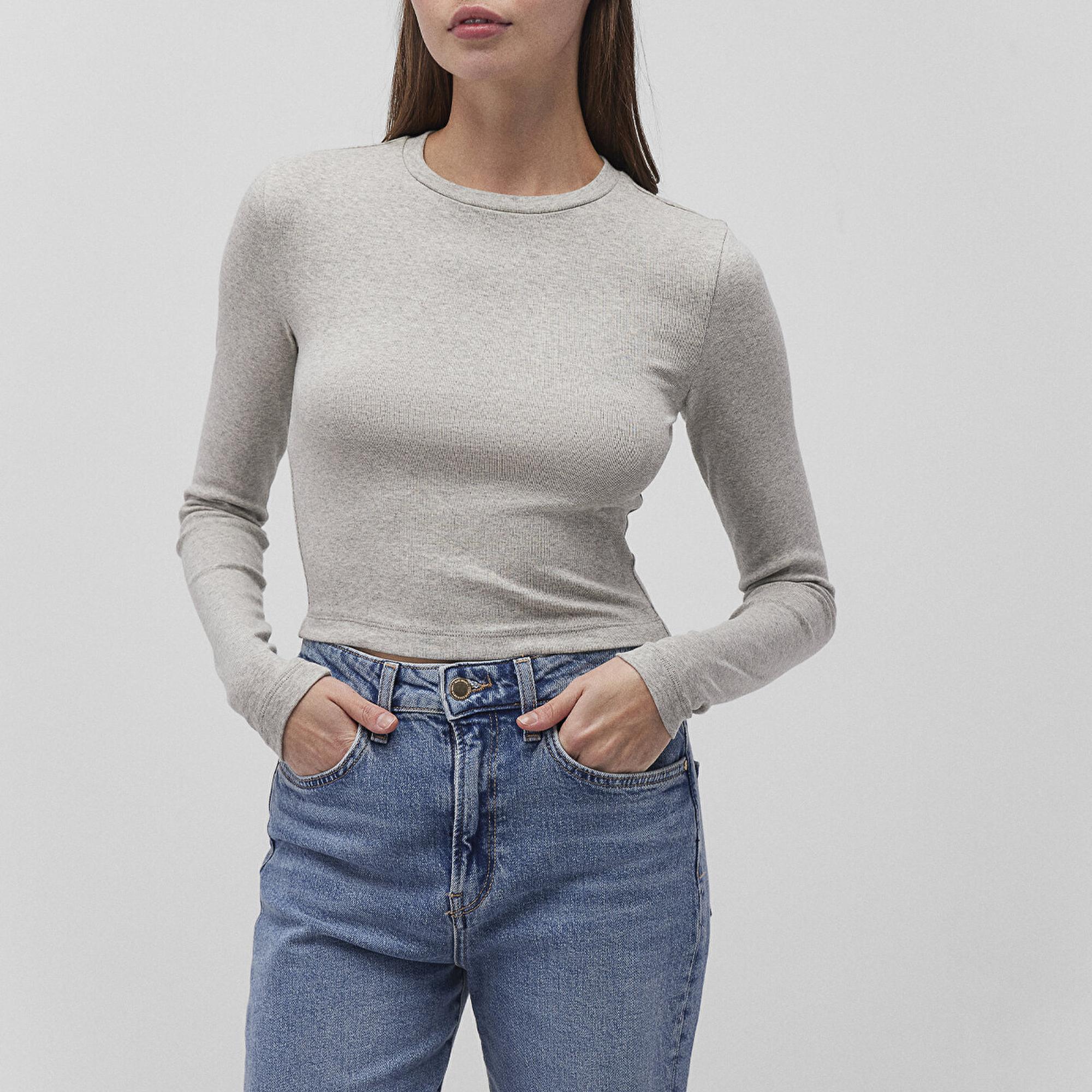 Mavi 2li Uzun Kollu Crop Basic Tişört Crop / Kısa Kesim 1613021-88467