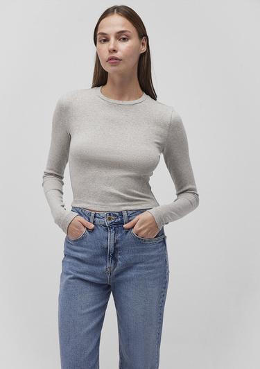  Mavi 2li Uzun Kollu Crop Basic Tişört Crop / Kısa Kesim 1613021-88467