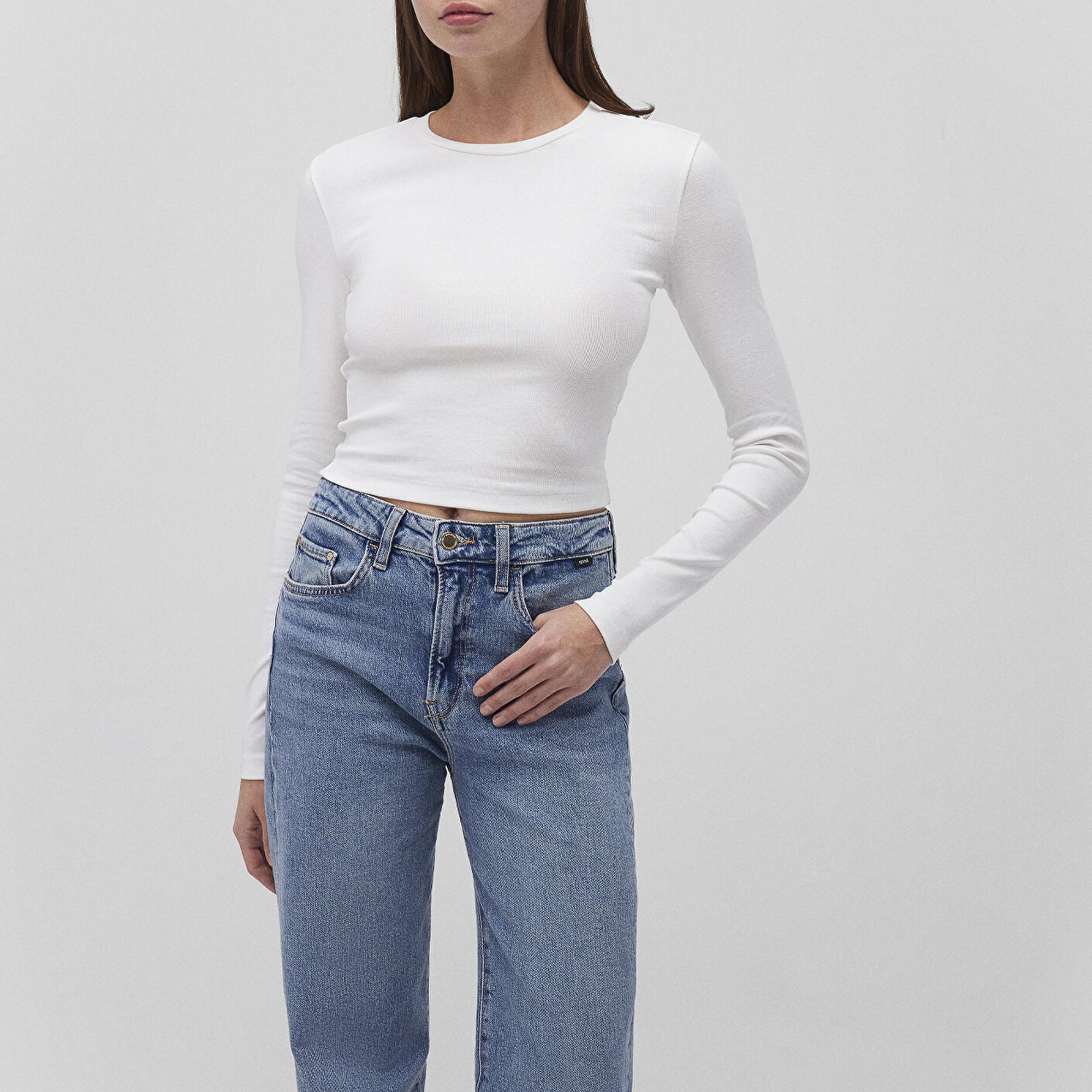 Mavi 2li Uzun Kollu Crop Basic Tişört Crop / Kısa Kesim 1613021-88467