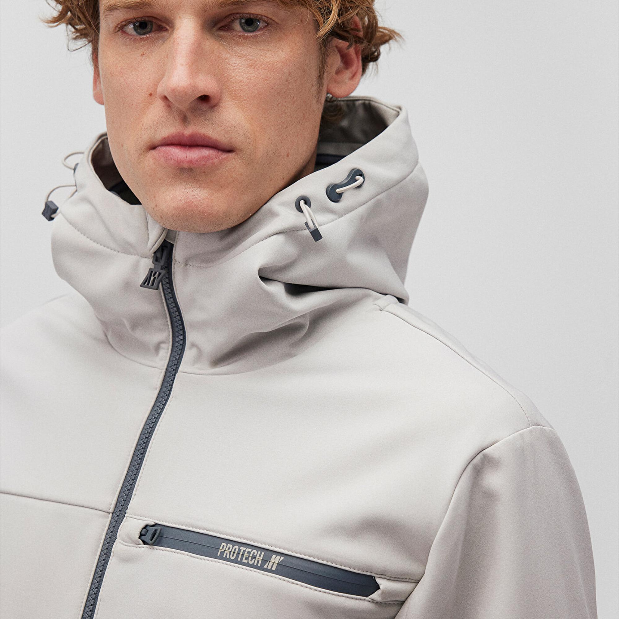 Mavi Kapüşonlu Gri Ceket Regular Fit / Normal Kesim 0110357-70074