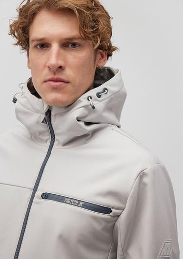  Mavi Kapüşonlu Gri Ceket Regular Fit / Normal Kesim 0110357-70074