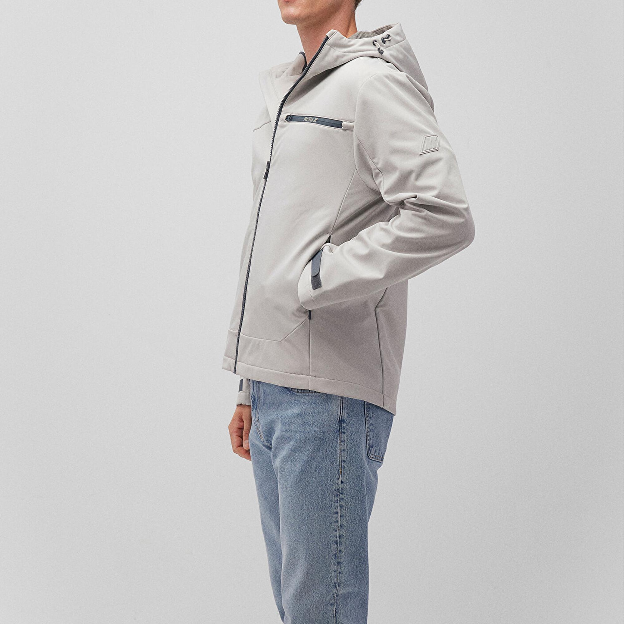 Mavi Kapüşonlu Gri Ceket Regular Fit / Normal Kesim 0110357-70074