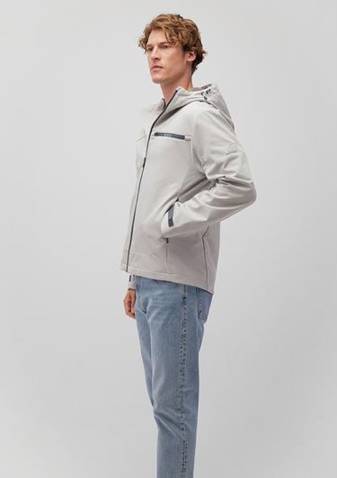  Mavi Kapüşonlu Gri Ceket Regular Fit / Normal Kesim 0110357-70074