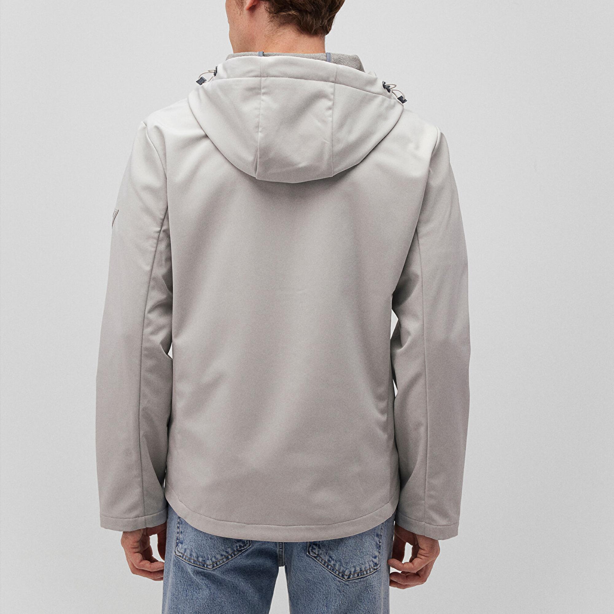 Mavi Kapüşonlu Gri Ceket Regular Fit / Normal Kesim 0110357-70074