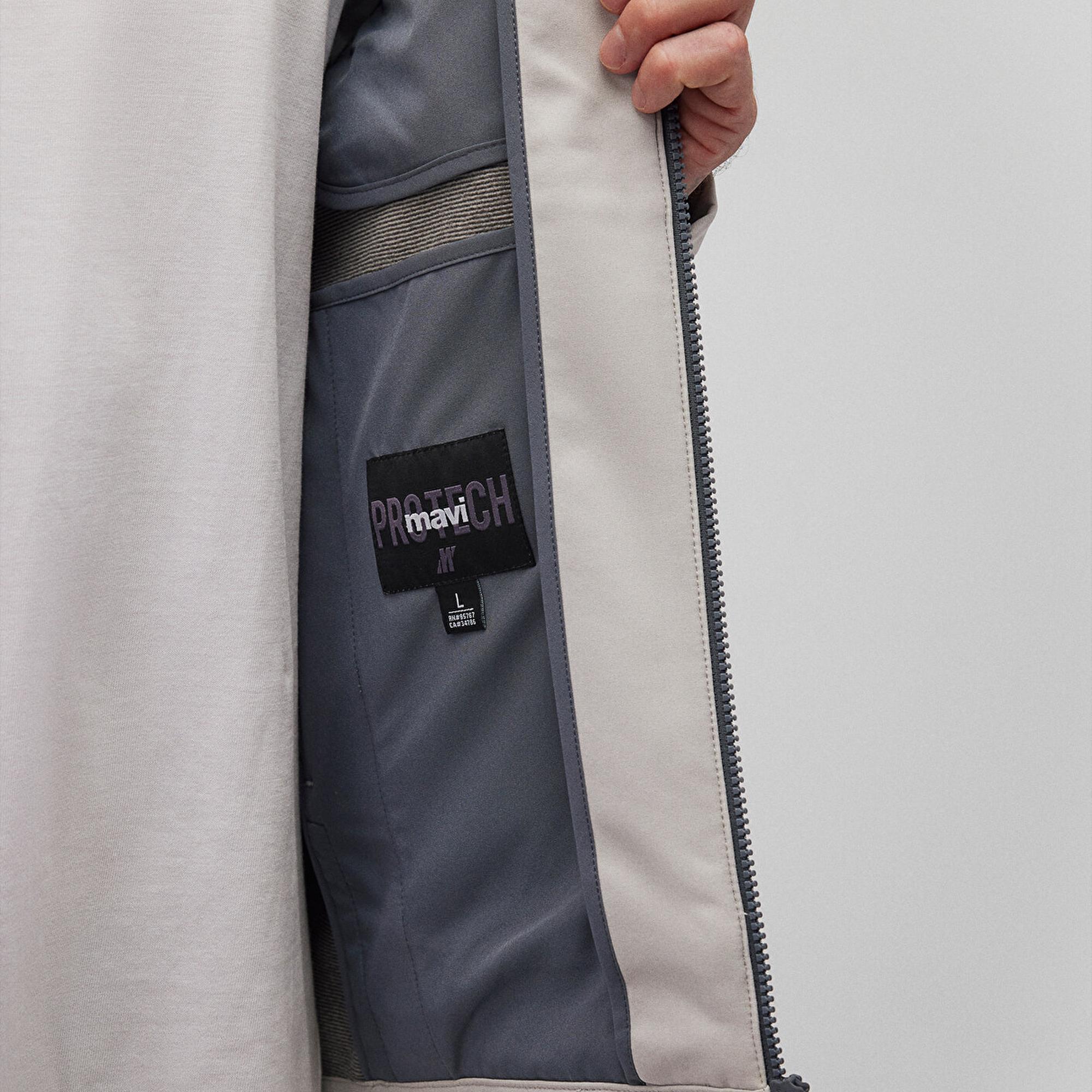 Mavi Kapüşonlu Gri Ceket Regular Fit / Normal Kesim 0110357-70074