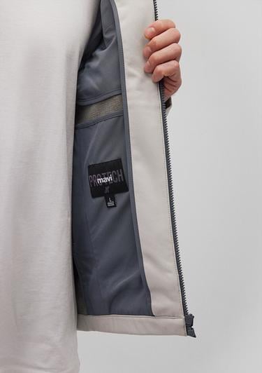  Mavi Kapüşonlu Gri Ceket Regular Fit / Normal Kesim 0110357-70074