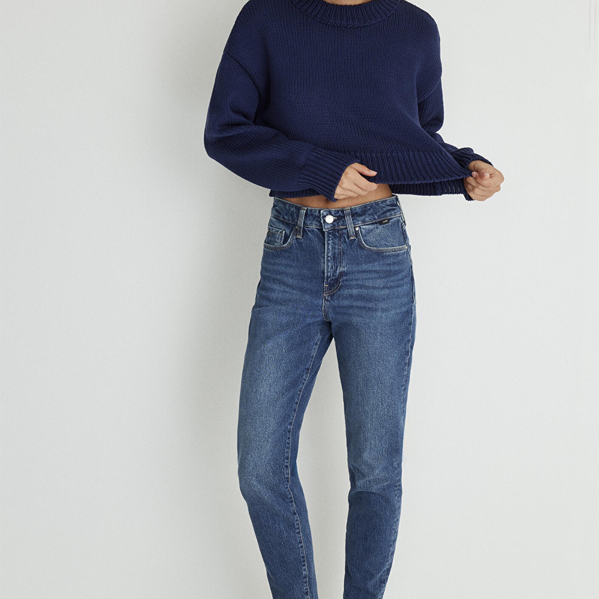 Mavi Cindy Classic Denim Gölgeli Koyu Mavi Jean Pantolon 100277-87925