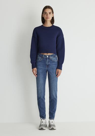  Mavi Cindy Classic Denim Gölgeli Koyu Mavi Jean Pantolon 100277-87925