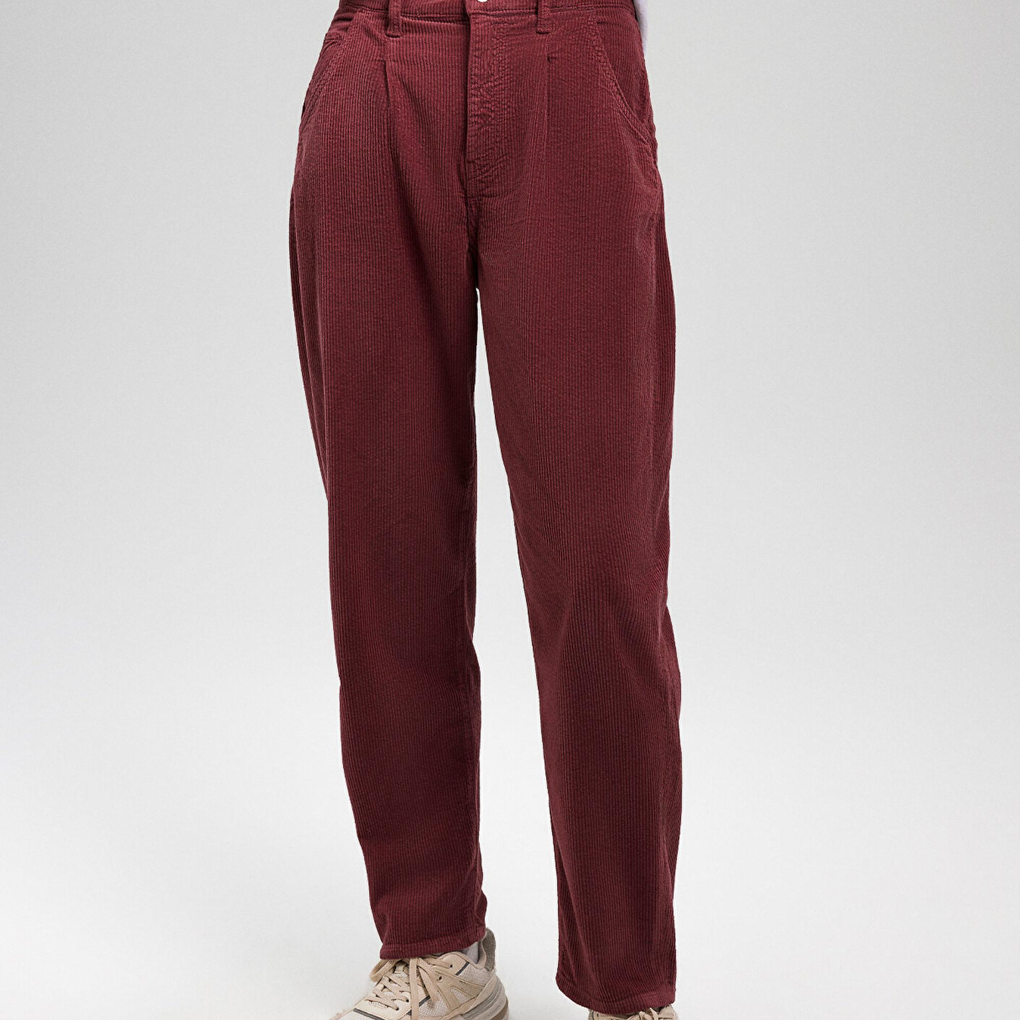 Mavi Laura Bordo Kadife Pantolon 101153-85728