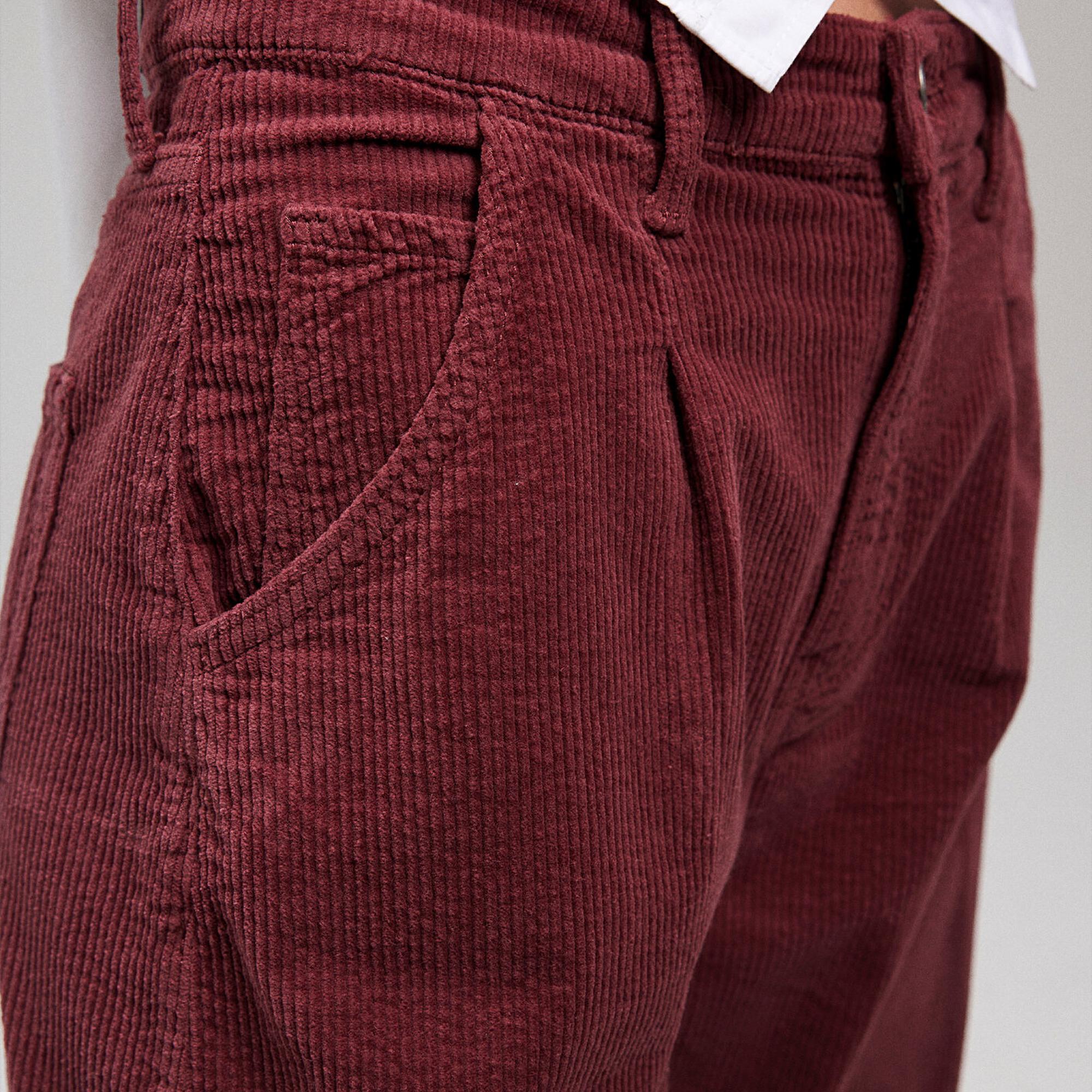 Mavi Laura Bordo Kadife Pantolon 101153-85728