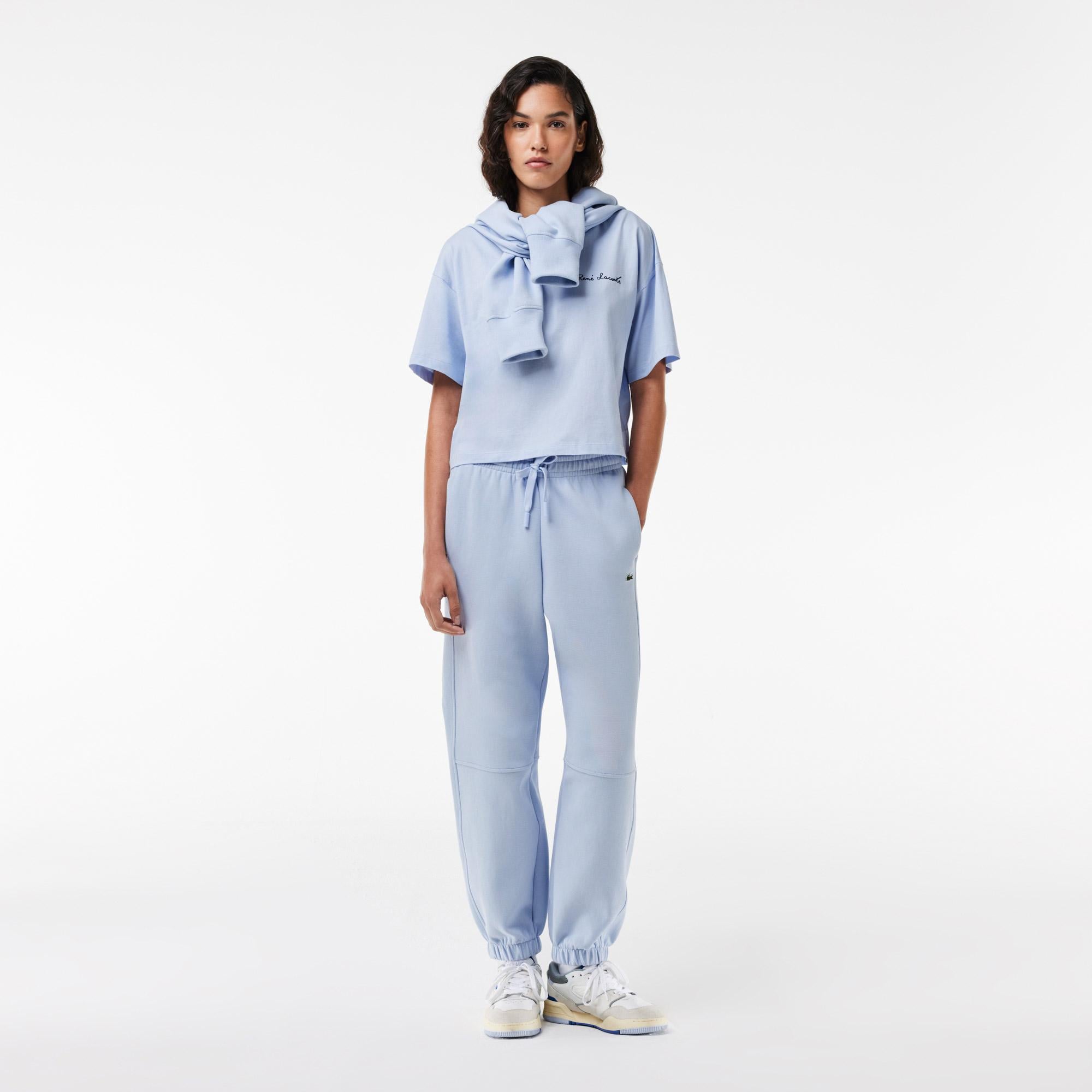 Kadın Relaxed Fit Bisiklet Yaka Mavi T-Shirt