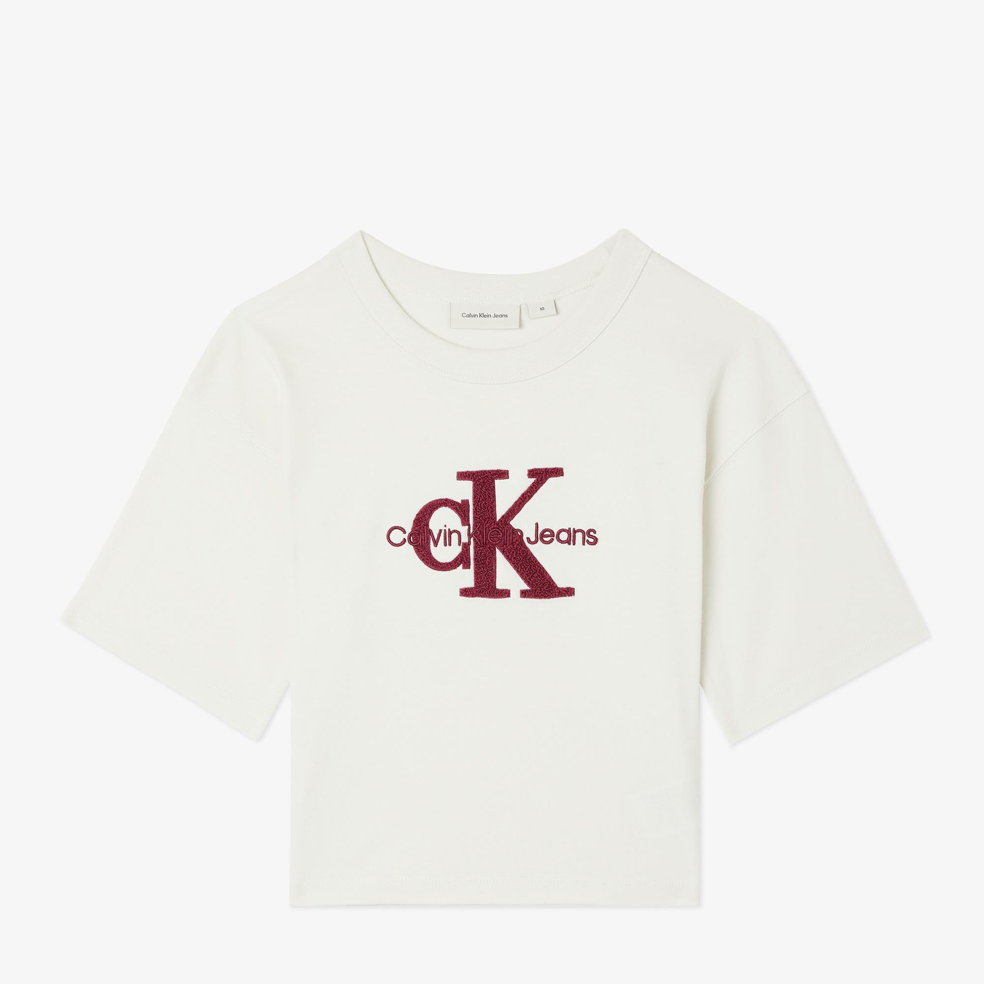 Calvin Klein Jeans Teddy Monologo Çocuk Beyaz T-Shirt