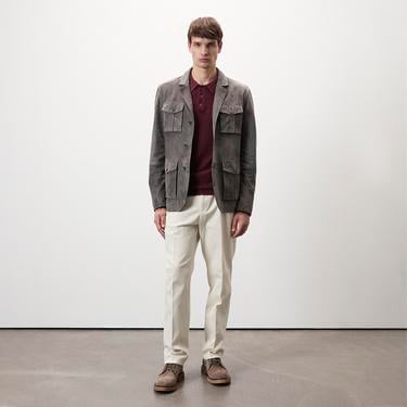  Nicolie Gri Erkek Süet Safari Ceket