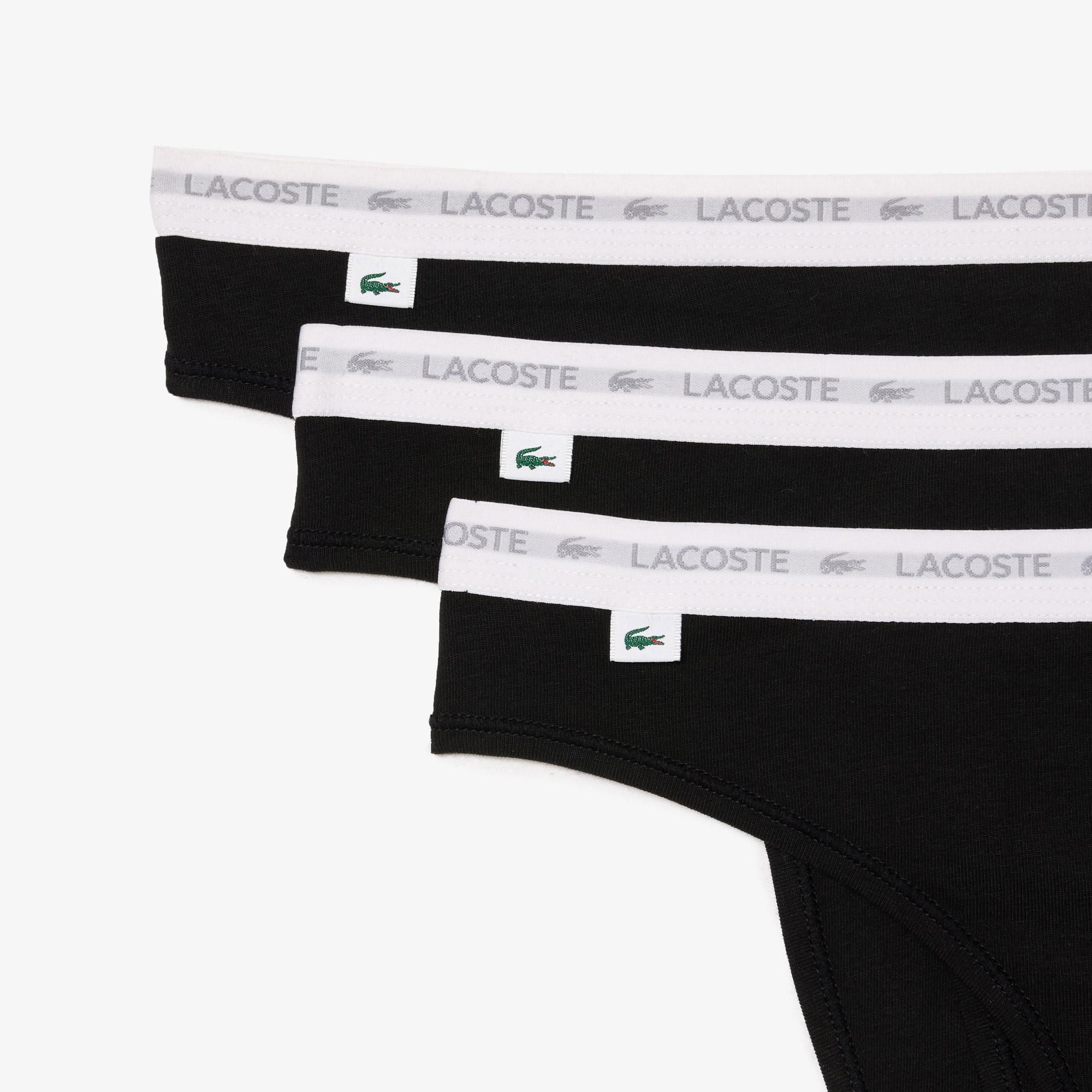 Lacoste Kadın Regular Fit 3'lü Siyah Külot