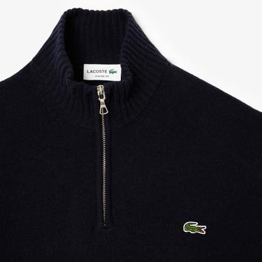  Lacoste Erkek Classic Fit Yarım Fermuarlı Yün Lacivert Kazak