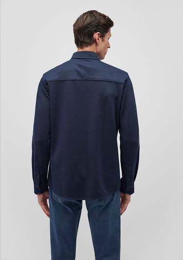  Mavi Lacivert Örme Gömlek Slim Fit / Dar Kesim 0211236-86415