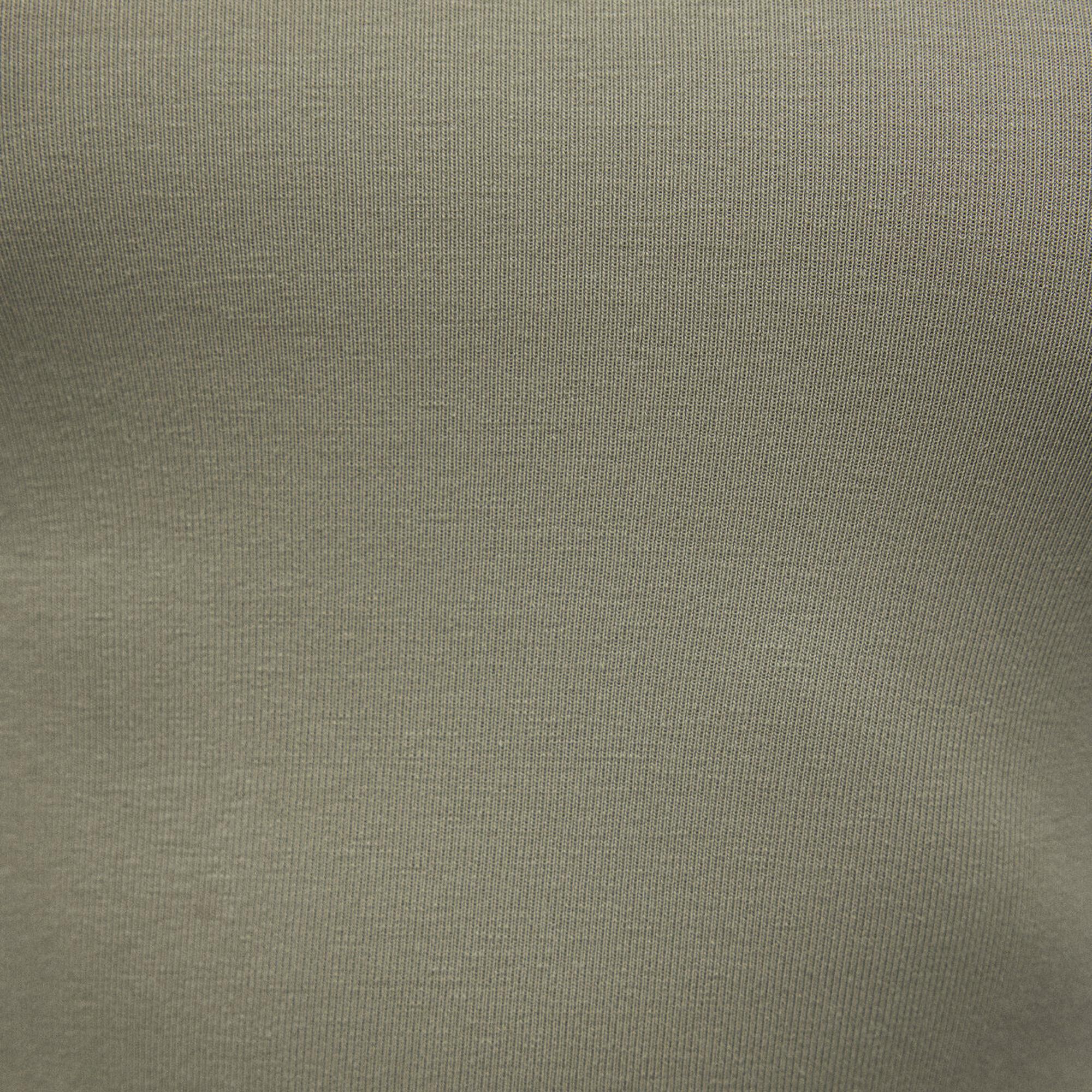 Mavi Uzun Kollu Haki Crop Basic Tişört Crop / Kısa Kesim 1612822-71818