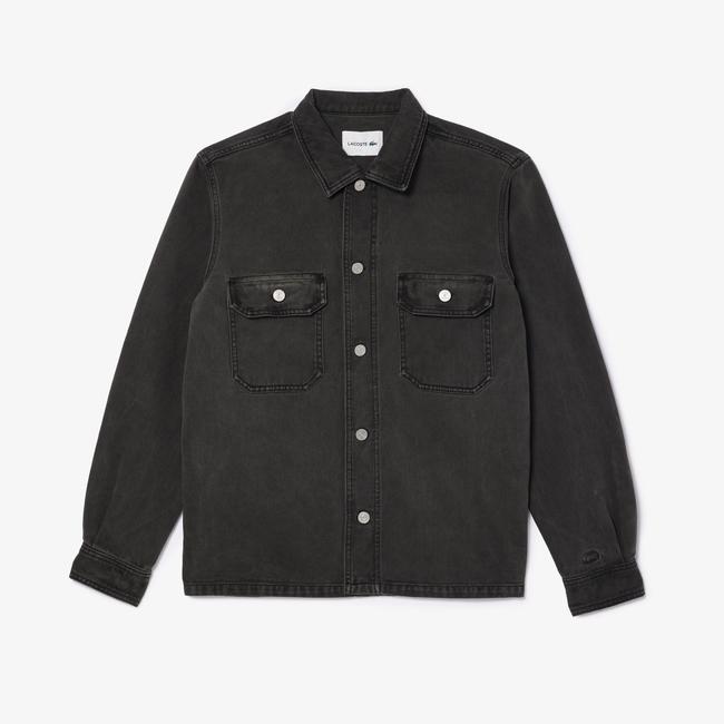  Erkek Oversize Fit Denim Gri Dış Gömlek