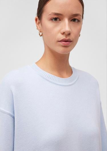  Mavi Bisiklet Yaka Mavi Kazak Oversize / Geniş Kesim 1710499-70717