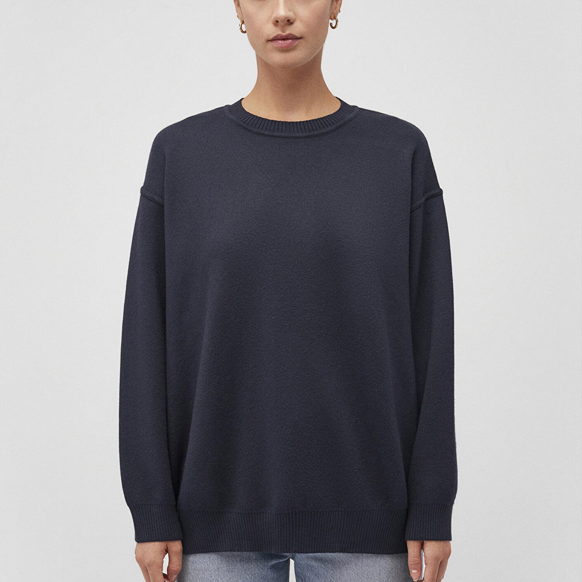 Mavi Bisiklet Yaka Lacivert Kazak Oversize / Geniş Kesim 1710499-83699