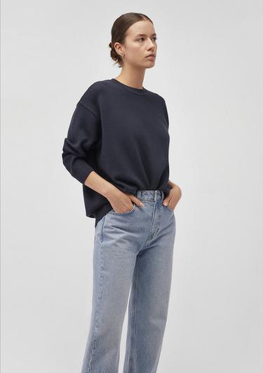  Mavi Bisiklet Yaka Lacivert Kazak Oversize / Geniş Kesim 1710499-83699