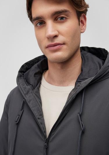  Mavi Kapüşonlu Antrasit Şişme Mont 0110352-86803