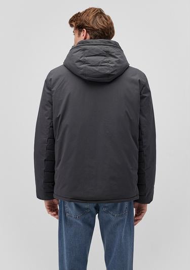  Mavi Kapüşonlu Antrasit Şişme Mont 0110352-86803