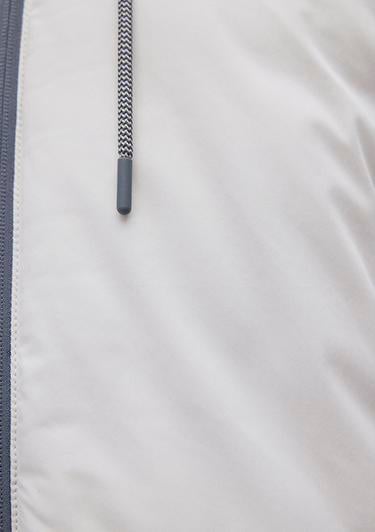  Mavi Kapüşonlu Açık Gri Şişme Mont 0110352-70080