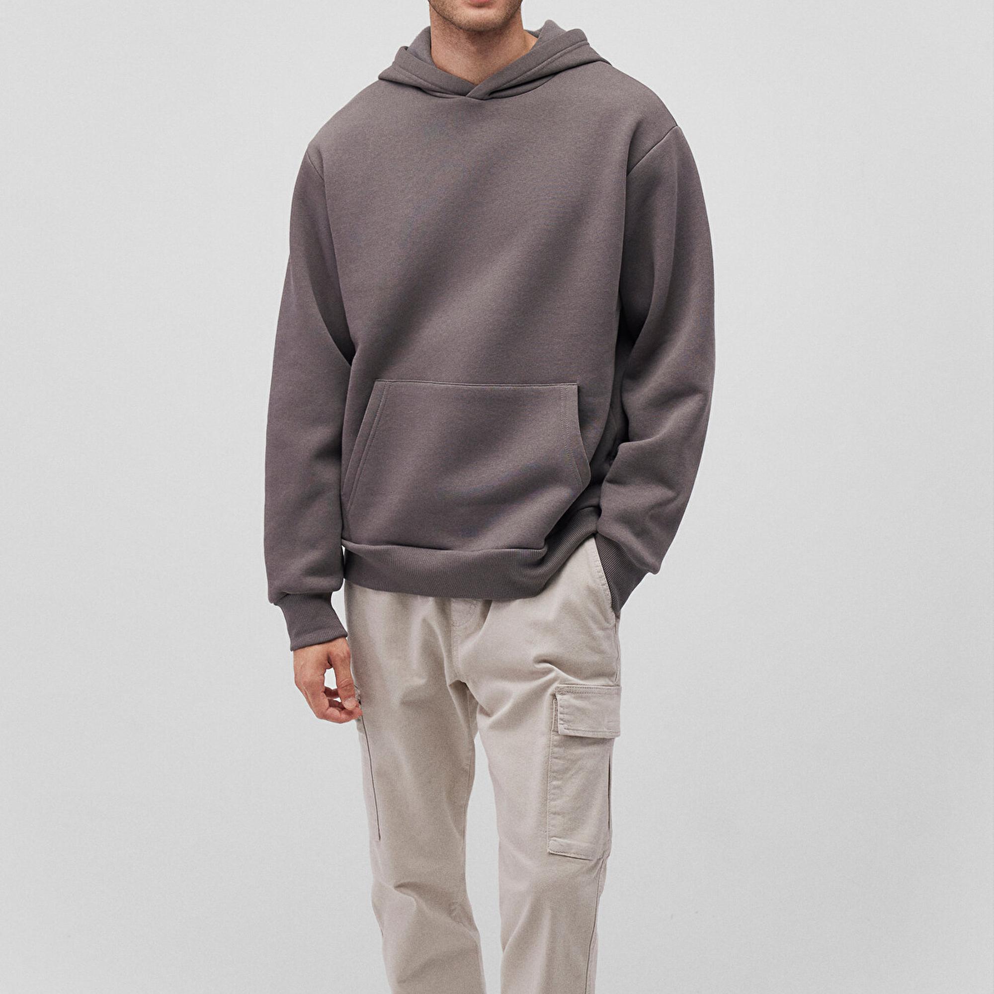 Mavi Kapüşonlu Antrasit Basic Sweatshirt 0S10275-70096