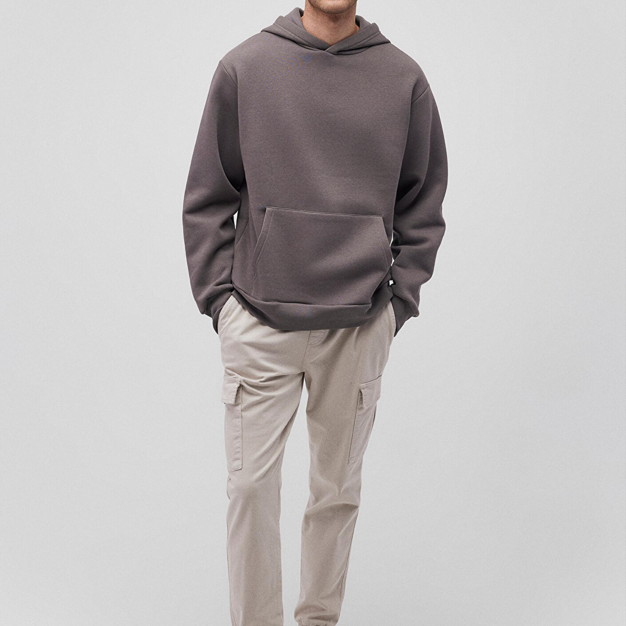 Mavi Kapüşonlu Antrasit Basic Sweatshirt 0S10275-70096