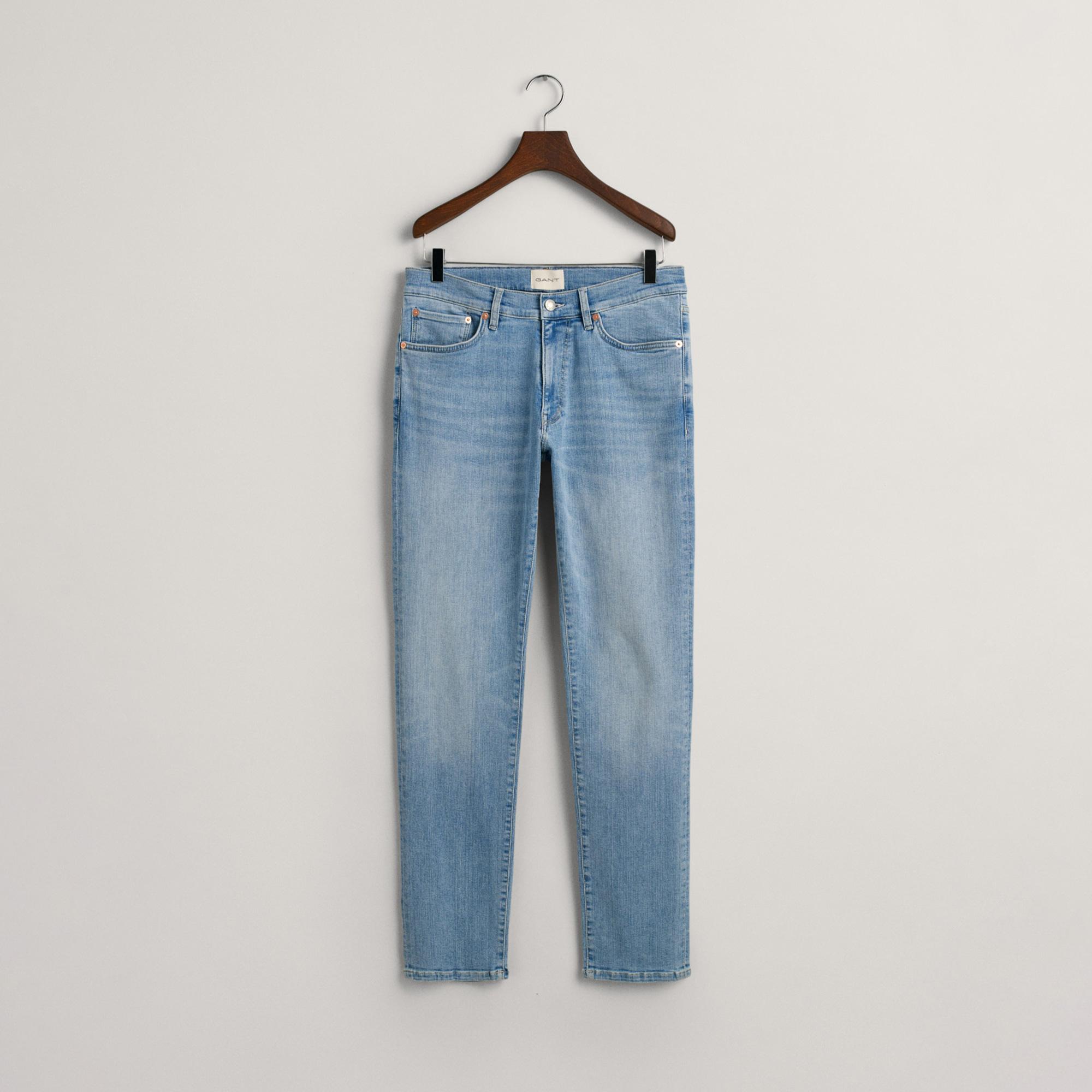 GANT Erkek Mavi Extra Slim Fit Jean Pantolon