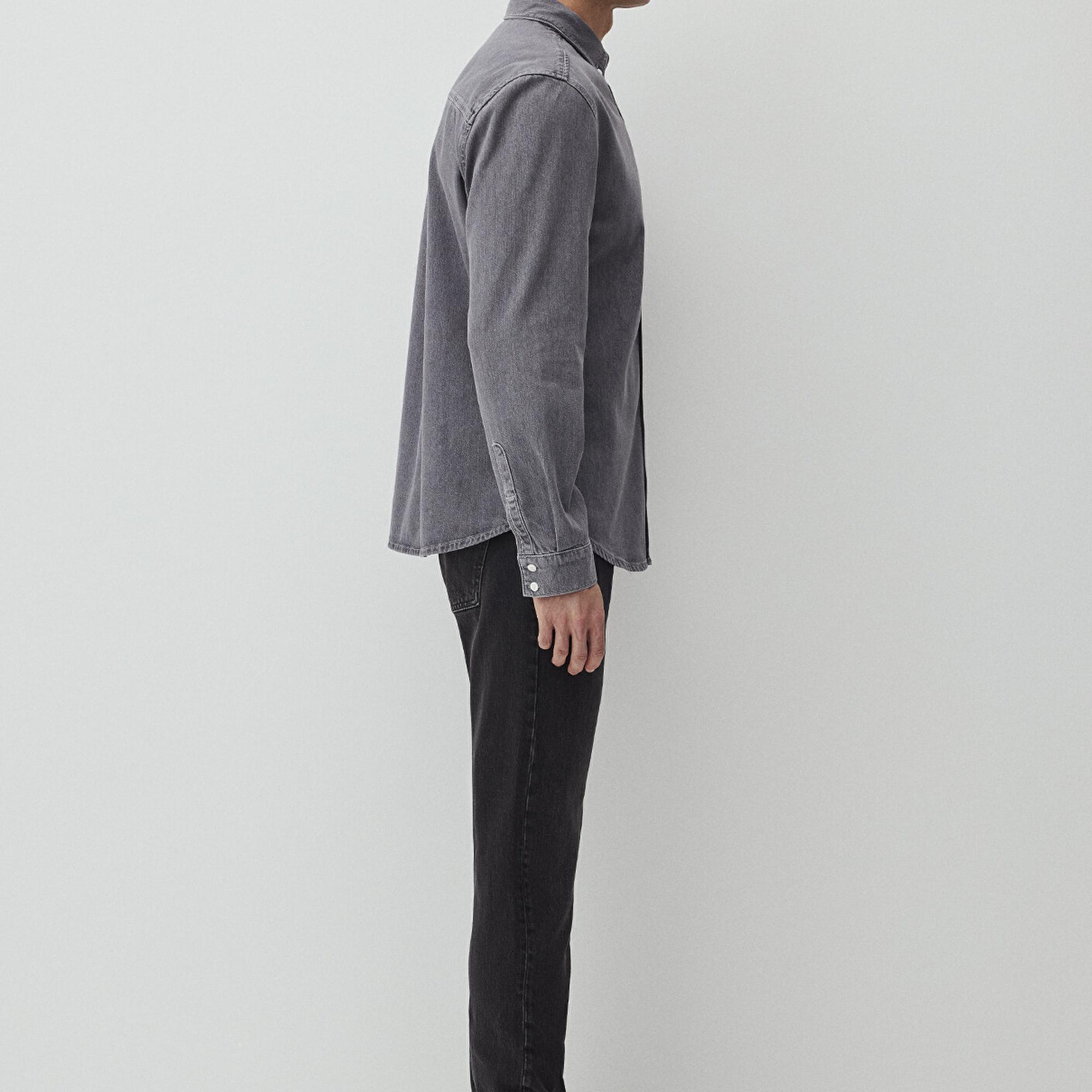 Mavi Brad Mavi Edition Gri  Jean Gömlek Slim Fit / Dar Kesim 0210921-89406