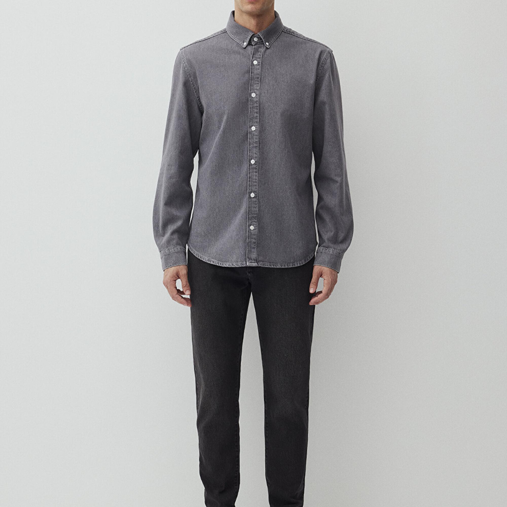 Mavi Brad Mavi Edition Gri  Jean Gömlek Slim Fit / Dar Kesim 0210921-89406