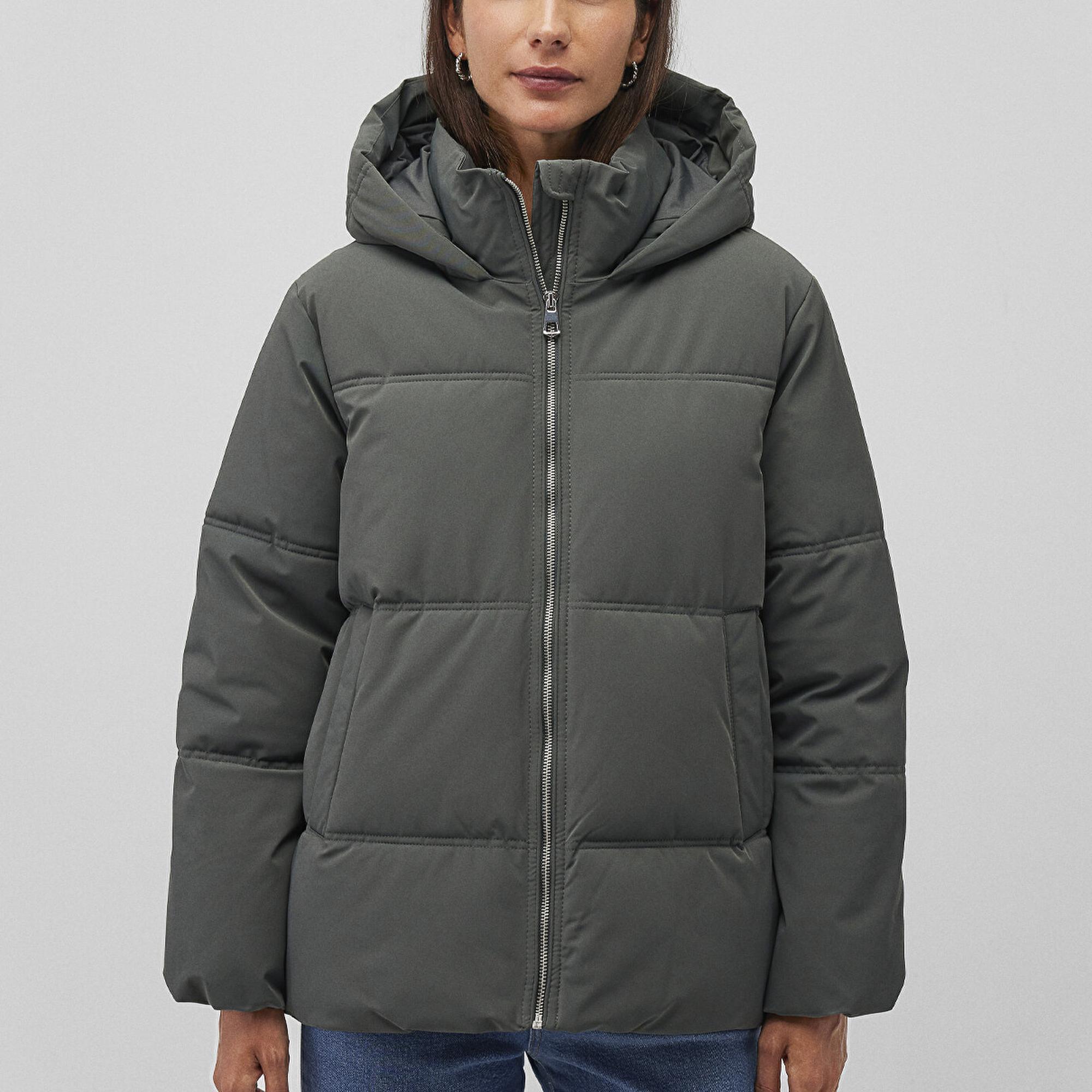 Mavi Kapüşonlu Yeşil Şişme Mont 1110445-71598